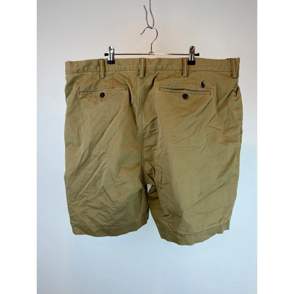 Polo Ralph Lauren Chino Shorts Mens 42 Tan Classic Fit 9 Inch Stretch Khaki Pony